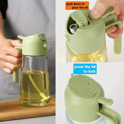 Premium 2-in-1 Glass Oil Dispenser Bottle